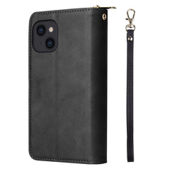 9 Card Slots Zipper Wallet Bag Leather Phone Case, For iPhone 14, For iPhone 14 Plus, For iPhone 14 Pro, For iPhone 14 Pro Max