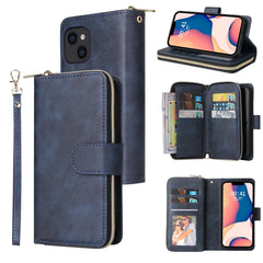 9 Card Slots Zipper Wallet Bag Leather Phone Case, For iPhone 14, For iPhone 14 Plus, For iPhone 14 Pro, For iPhone 14 Pro Max