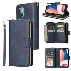 9 Card Slots Zipper Wallet Bag Leather Phone Case, For iPhone 14, For iPhone 14 Plus, For iPhone 14 Pro, For iPhone 14 Pro Max