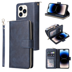 9 Card Slots Zipper Wallet Bag Leather Phone Case, For iPhone 14, For iPhone 14 Plus, For iPhone 14 Pro, For iPhone 14 Pro Max