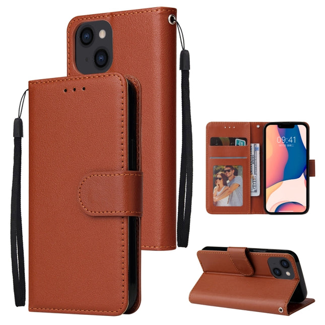 Multifunctional Horizontal Flip Leather Case with Three Card Slot, For iPhone 14, For iPhone 14 Plus, For iPhone 14 Pro