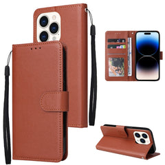 Multifunctional Horizontal Flip Leather Case with Three Card Slot, For iPhone 14, For iPhone 14 Plus, For iPhone 14 Pro, For iPhone 14 Pro Max