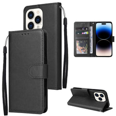 Multifunctional Horizontal Flip Leather Case with Three Card Slot, For iPhone 14, For iPhone 14 Plus, For iPhone 14 Pro, For iPhone 14 Pro Max