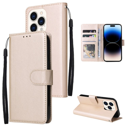 Multifunctional Horizontal Flip Leather Case with Three Card Slot, For iPhone 14 Pro Max