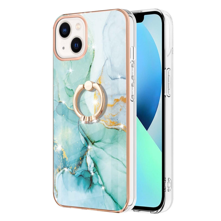 Electroplating Marble Pattern IMD TPU Shockproof Case with Ring Holder, For iPhone 14, For iPhone 14 Plus, For iPhone 14 Pro, For iPhone 14 Pro Max