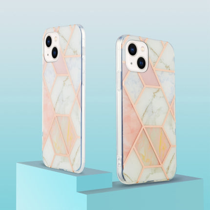 Electroplating Splicing Marble Flower Pattern Dual-side IMD TPU Shockproof Phone Case, For iPhone 14, For iPhone 14 Plus, For iPhone 14 Pro, For iPhone 14 Pro Max