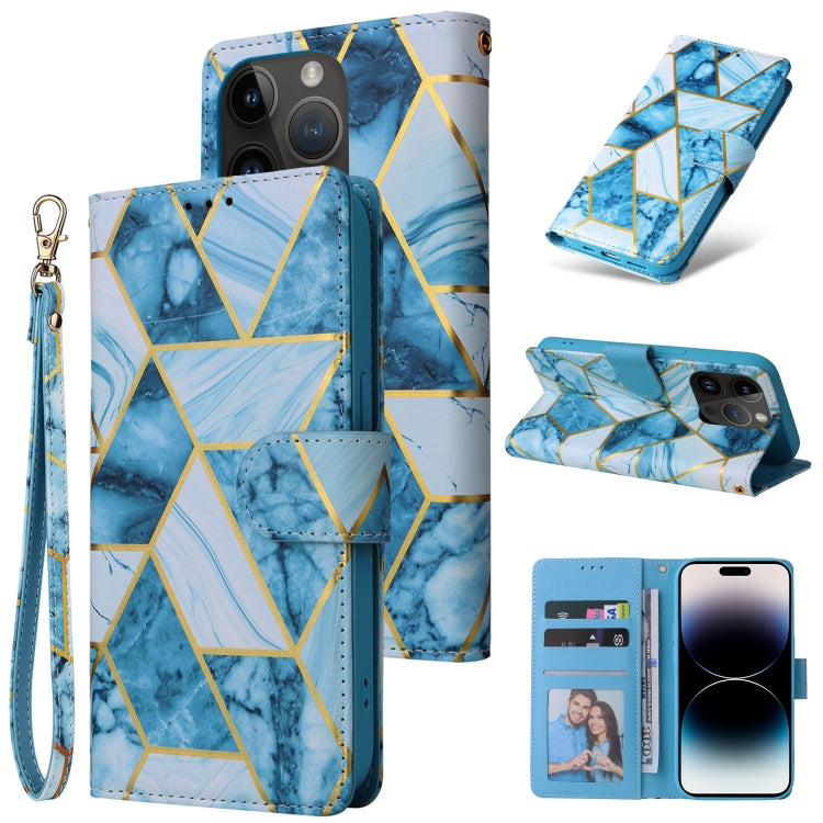 Marble Bronzing Stitching Horizontal Flip PU Leather Case, For iPhone 14, For iPhone 14 Plus, For iPhone 14 Pro, For iPhone 14 Pro Max
