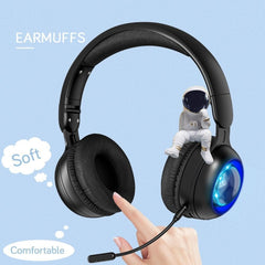 KE08 RGB Stereo PC Wireless Bluetooth Headphones with Microphone