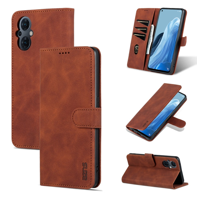 AZNS Skin Feel Calf Texture Flip Leather Phone Case, For OPPO Reno8 Lite