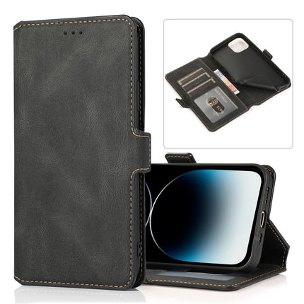 Retro Magnetic Closing Clasp Leather Case, For iPhone 14 Pro Max, For iPhone 14 Pro, For iPhone 14, For iPhone 14 Plus