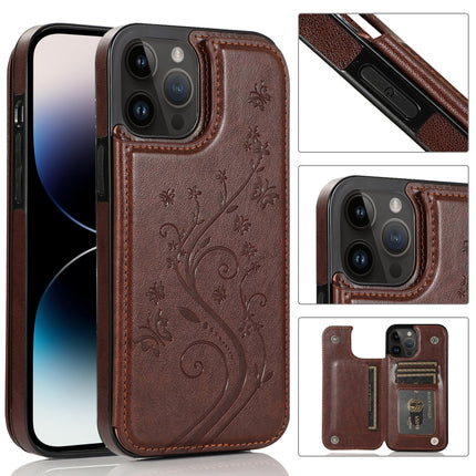Butterflies Flowers Double Buckle Case, For iPhone 14 Pro Max, For iPhone 14 Pro