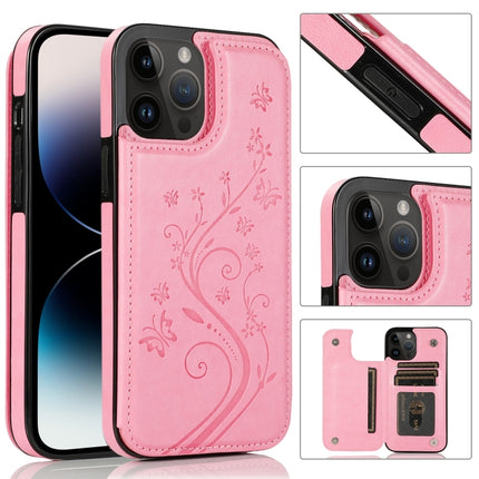 Butterflies Flowers Double Buckle Case, For iPhone 14 Pro Max, For iPhone 14 Pro