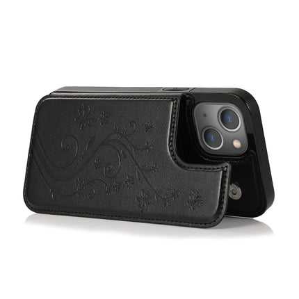 Butterflies Flowers Double Buckle Case, For iPhone 14, For iPhone 14 Plus