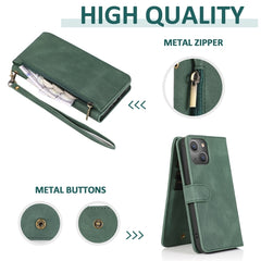 Zipper Wallet Bag Leather Case, For iPhone 14 Pro Max, For iPhone 14 Pro, For iPhone 14, For iPhone 14 Plus