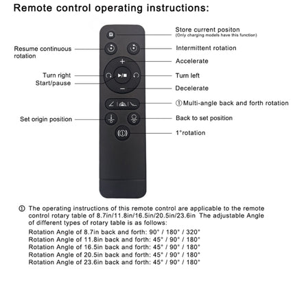 USB Electric Rotating Turntable Display Stand, Load: 10kg, 14.6cm Remote, 14.6cm Remote Mirror