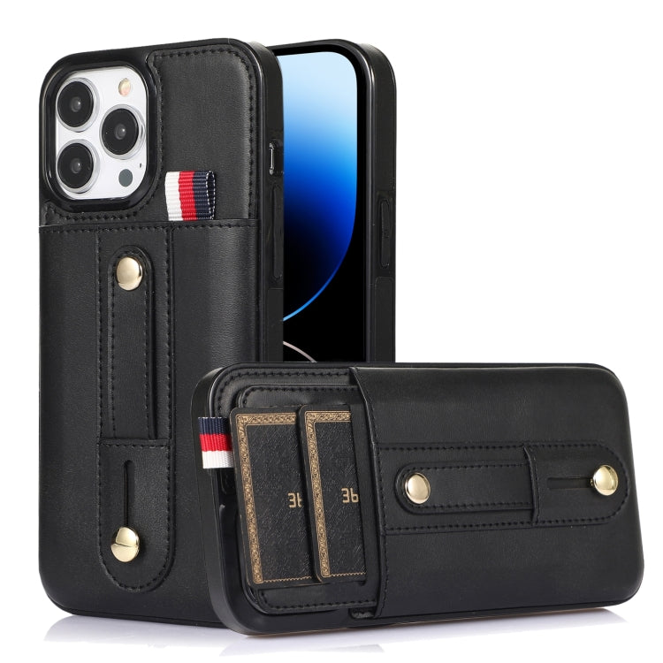 Wristband Kickstand Wallet Leather Phone Case, For iPhone 14 Pro Max, For iPhone 14 Pro, For iPhone 14, For iPhone 14 Plus