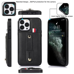 Wristband Kickstand Wallet Leather Phone Case, For iPhone 14 Pro Max, For iPhone 14 Pro, For iPhone 14, For iPhone 14 Plus