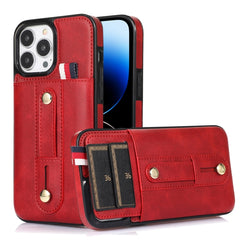 Wristband Kickstand Wallet Leather Phone Case, For iPhone 14 Pro Max, For iPhone 14 Pro, For iPhone 14, For iPhone 14 Plus