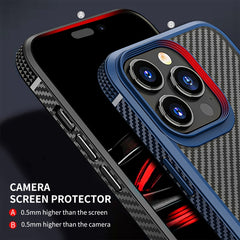 iPAKY Carbon Fiber Texture Shockproof PC + TPU Protective Phone Case, For iPhone 14 Pro Max, For iPhone 14 Pro, For iPhone 14 Plus, For iPhone 14