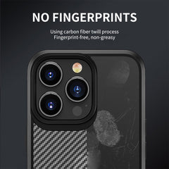 iPAKY Carbon Fiber Texture Shockproof PC + TPU Protective Phone Case, For iPhone 14 Pro Max, For iPhone 14 Pro, For iPhone 14 Plus, For iPhone 14