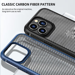 iPAKY Carbon Fiber Texture Shockproof PC + TPU Protective Phone Case, For iPhone 14 Pro Max, For iPhone 14 Pro, For iPhone 14 Plus, For iPhone 14