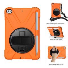 360 Degree Rotation Silicone Protective Cover with Holder & Hand Strap & Long Strap & Pencil Slot, For iPad Mini 5, For iPad Pro 10.5