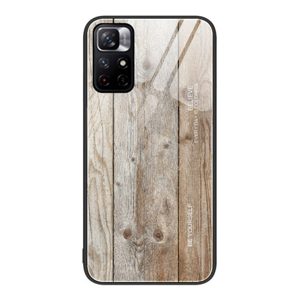 Wood Grain Glass Protective Case, For Xiaomi Redmi Note 10 Pro 4G, For Xiaomi Redmi Note 11 5G/Poco M4 Pro, For Xiaomi Redmi Note 11E, For Xiaomi Redmi Note 11T Pro