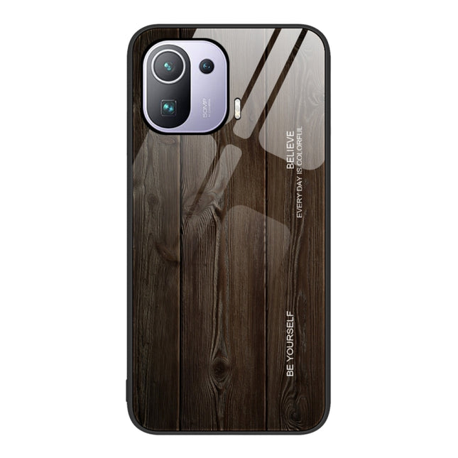 Wood Grain Glass Protective Case, For Xiaomi Mi 11 Pro, For Xiaomi Poco X4 Pro 5G, For Xiaomi Poco M4 Pro 4G, For Xiaomi Mi 11 Ultra