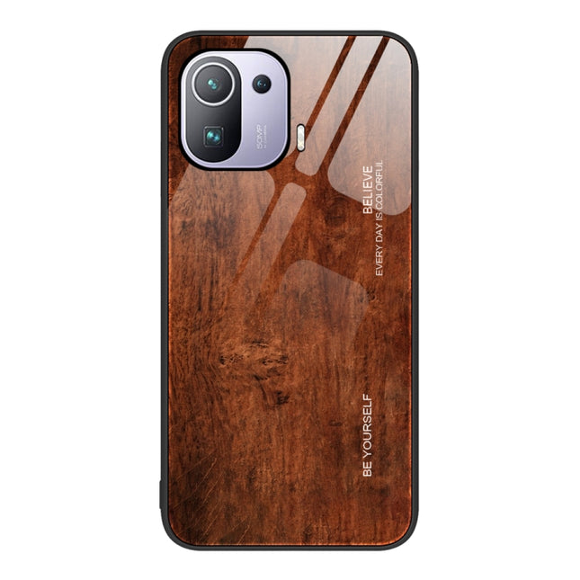 Wood Grain Glass Protective Case, For Xiaomi Mi 11 Pro, For Xiaomi Poco X4 Pro 5G, For Xiaomi Poco M4 Pro 4G, For Xiaomi Mi 11 Ultra