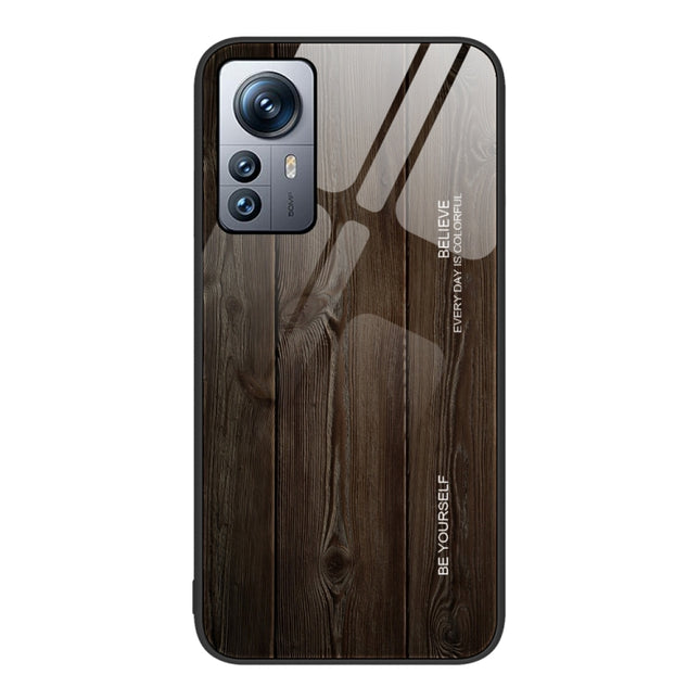 Wood Grain Glass Protective Case, For Xiaomi 12 Pro