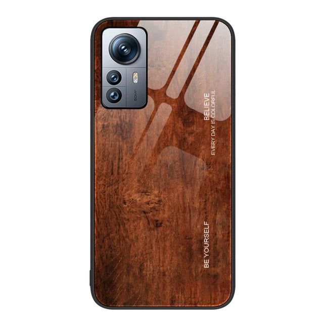 Wood Grain Glass Protective Case, For Xiaomi 12 Pro