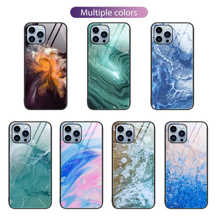 Marble Pattern Glass Protective Phone Case, For iPhone 13 Pro Max, For iPhone 13 Pro, For iPhone 13