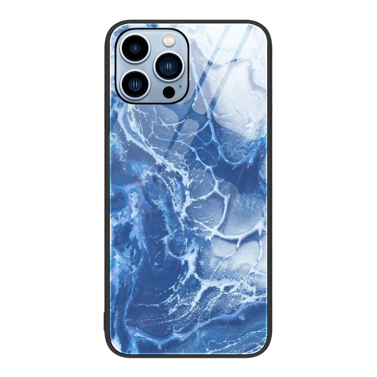 Marble Pattern Glass Protective Phone Case, For iPhone 13 Pro Max, For iPhone 13 Pro, For iPhone 13