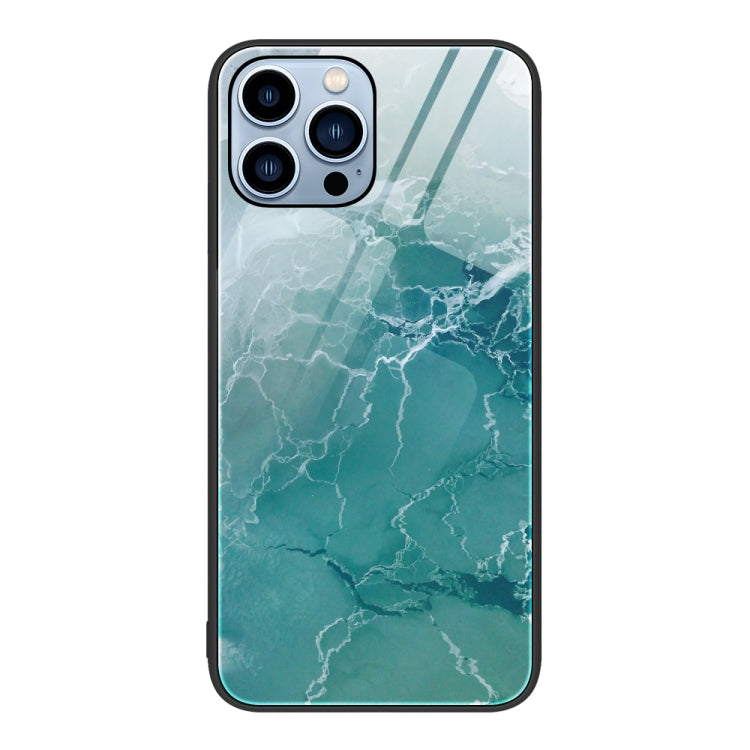 Marble Pattern Glass Protective Phone Case, For iPhone 13 Pro Max, For iPhone 13 Pro, For iPhone 13