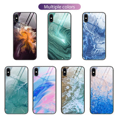 Marble Pattern Glass Protective Phone Case, For iPhone XS Max