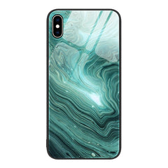 Marble Pattern Glass Protective Phone Case, For iPhone XS Max