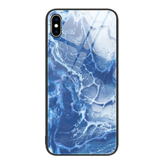 Marble Pattern Glass Protective Phone Case, For iPhone XS Max