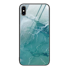 Marble Pattern Glass Protective Phone Case, For iPhone XS Max