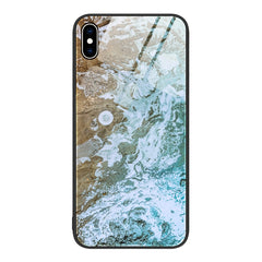 Marble Pattern Glass Protective Phone Case, For iPhone XS Max