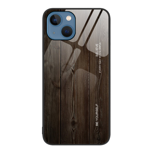 Wood Grain Glass Protective Case, For iPhone 14 Plus, For iPhone 14 Pro, For iPhone 14