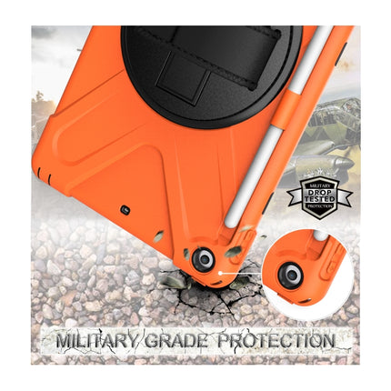 For iPad 9.7 (2018) & (2017) 360 Degree Rotation Silicone Protective Cover with Holder & Hand Strap & Long Strap & Pencil Slot, For iPad 9.7 (2018) & (2017)