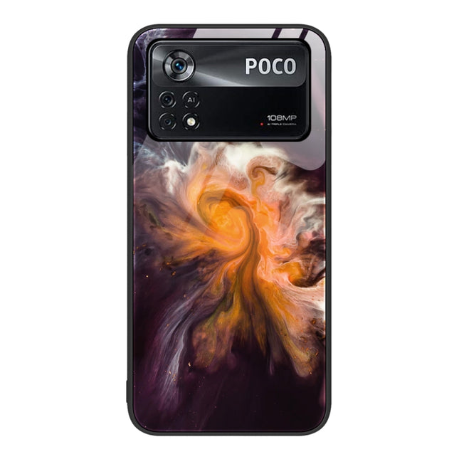 Marble Pattern Glass Protective Phone Case, For Xiaomi Poco X4 Pro 5G