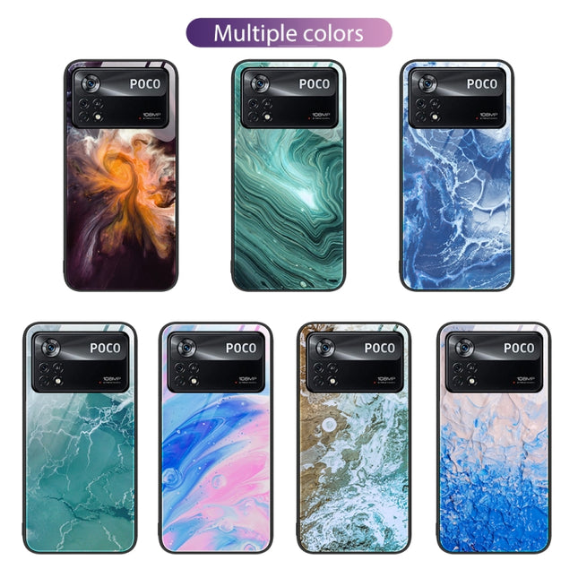 Marble Pattern Glass Protective Phone Case, For Xiaomi Poco X4 Pro 5G