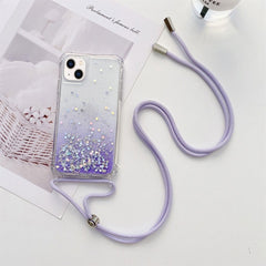 Lanyard Gradient Glitter Epoxy Case, For iPhone 14, For iPhone 14 Plus, For iPhone 14 Pro, For iPhone 14 Pro Max