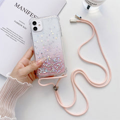 Lanyard Gradient Glitter Epoxy Case, For iPhone 14, For iPhone 14 Plus, For iPhone 14 Pro, For iPhone 14 Pro Max