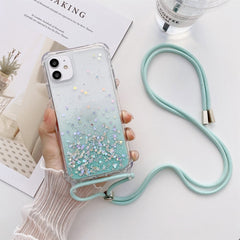 Lanyard Gradient Glitter Epoxy Case, For iPhone 14, For iPhone 14 Plus, For iPhone 14 Pro, For iPhone 14 Pro Max