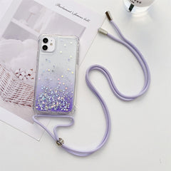 Lanyard Gradient Glitter Epoxy Case, For iPhone 14, For iPhone 14 Plus, For iPhone 14 Pro, For iPhone 14 Pro Max