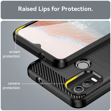 Brushed Texture Carbon Fiber TPU Phone Case, For Nokia C21 Plus, For Nokia C2 2nd Edition, For Nokia C200, For Nokia C100