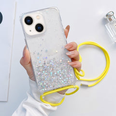 Lanyard Glitter Epoxy Clear Phone Case, For iPhone 14, For iPhone 14 Plus, For iPhone 14 Pro, For iPhone 14 Pro Max