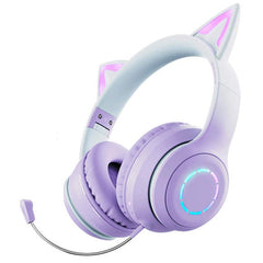 BT029C RGB Dual Modes Cat Ear Wireless Bluetooth Headphone